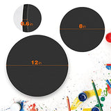 Ozazuco Pre Stretched Canvas for Painting, 12 Inch, 2 Pack Round Canvas Boards, 12 Inch Black Blank Canvas, 100% Cotton, Primed,for Art Supplies for Acrylics, Oil Painting, DIY Wall Décor (2 Pack)