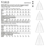 Vogue Misses' Flared Skirt, Code V1813 Sewing Pattern Kit, Sizes 8-16, Multicolor