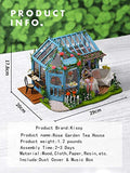 Kisoy Romantic and Cute Dollhouse Miniature DIY House Kit Creative Room Perfect DIY Gift for Friends, Lovers and Families (Rose Garden Tea House)