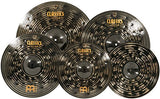 Meinl Cymbal Set Box Pack with 14" Hihats, 20" Ride, 16" Crash, Plus a FREE 18" Crash - Classics Custom Dark - Made In Germany, TWO-YEAR WARRANY (CCD460+18)