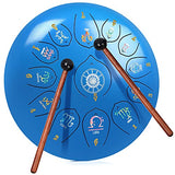 Steel Tongue Drum, Hand Pan Drum, 13-Notes-12 Inch Percussion Instrument, C Major, with Drum Bags, Tutorial Book, Mallets, Hue Drum Instrument Best gifts for the beginner and Adults(Blue)