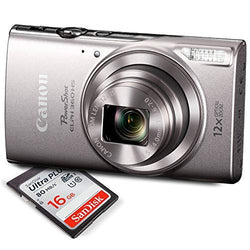 Canon PowerShot ELPH 360 HS (Silver) Digital Camera w/ 16 GB SD CARD