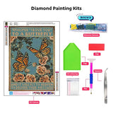 Butterfly Diamond Painting Art Kits for Adults and Kids,Diamond Painting Butterfly Diamond Art Kits ,5D Diamond Painting Art Butterfly Kits for Home Wall Decor 12x16inch