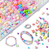 DIY Bead Jewelry Making Kit, Kids DIY Bracelets Necklaces Hairbands Rings Beading Kit Gifts for Girls Ages 6-12, 450Pcs+