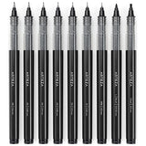 Arteza Micro-Line Ink Pens, Set of 9, Black Fineliners with Japanese Archival Ink, Art Supplies for Comic Artists and Illustrators