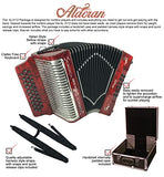 Alacran AL3112 Accordion Package: 31 Button, 12 Bass Accordion with Rigid Case and Adjustable Straps (Sol/GCF, Red Pearl)
