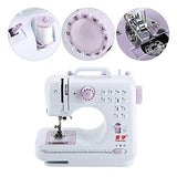 Mini Sewing Machines, Lightweight Electric Automatic Double Threads Household Sewing Machine with Foot Pedal,Needle Threader and Other Accessories Perfect for Sewing All Types of Fabrics wit