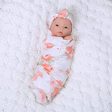 Paradise Galleries Newborn Baby Doll 16 inch Reborn Preemie, Swaddlers: Peach Blossom, Safety Tested for 6+, 4-Piece Set