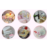WYD Modern Loft Duplex Apartment Series Dollhouse Miniature DIY House Kit Creative Room with LED Lights Perfect Handmade Gift for Friends,Lovers and Families（Anna's Pink Melody）