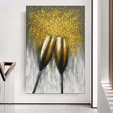 Yotree Oil paintings, 24x36 Inch Golden Oil Hand Painting Painting 3D Hand-Painted On Canvas Abstract Artwork Art Wood Inside Framed Hanging Wall Decoration Abstract Painting