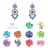 Pletpet 450Pcs Evil Eye Beads, Mixed 10 Colors Round Evil Eye Handmade Resin Beads Charms, Cute Flat Turkish Evil Eye Spacer Beads Ornaments for Jewelry Making Necklace Bracelets (6/8 / 10 mm)