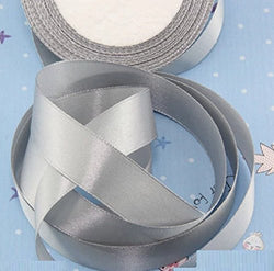 HG-X @ Fashion Pastel Color Double Face Satin Ribbon Grosgrain Ribbon for Handcraft-25 Yards (Gray)