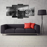 LevvArts Large 5 Piece Canvas Wall Art Classic Old Fashion Film Reels Poster Filmmaking Concept Scene Black and White Pictures for Bar Pub Home Movie Theater Media Room Decor Ready to Hang