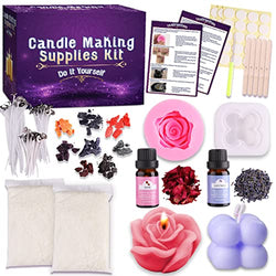 Soy Wax Candle Making Kit - Craft Gifts Supplies for Kids Adults Including  2LB Soy Wax, 6 Rich Scents, 6 Dyes, 6 Tins Wicks, 900ML Melting Pot and