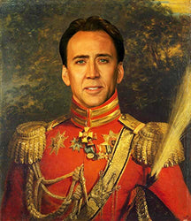 Nicolas Cage Poster - Funny Celebrity Art - Faux Oil Painting Print - Novelty Pop Culture Artwork Gift