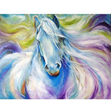 SKRYUIE DIY 5D Diamond Painting by Numbers Kits Animal, Diamond Art Color Horse Crystal Embroidery Cross Stitch Art Craft Wall Sticker Decoration Wall Decoration 12x16 inch