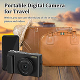 Digital Camera for Beginners, Travel Cameras for Photography, Upgrade Autofocus Function, 2.7K 48MP 16X Digital Zoom Flip Screen Video Camera for Student and Starter, with 2 Batteries