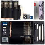 Nyoni Sketch Pencil Set for Artist, Beginner, Student with Metal Case Graphite Charcoal Drawing Supplies