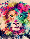 KVIDA 5D DIY Diamond Painting Kits for Adults Kids , Lion Diamond Painting Kits Full Drill Diamond Art Kits Lion Picture Arts Craft for Home Wall Art Decor 16x12in (Creative Lion)