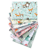 Hanjunzhao Cute Animals Print Quilting Fabric, Pre-Cut Fat Quarters Fabric Bundles for Quilting Sewing,18 x 22 inches