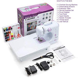 Sewing Machine by Galadim (12 Stitches, 2 Speeds, LED Sewing Light, Foot Pedal) - Electric Overlock Sewing Machines - Small Household Sewing Handheld Tool GD-015-BL