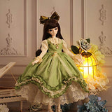 XSHION 1/4 BJD Doll Clothes, Retro Royal Dress Crinoline Skirt Costume Outfit Set for 1/4 Ball Jointed Doll Clothes Dress Up Accessories - Green