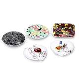 BMC Womens 5 pc Mixed Design Heart Flower Alloy Metal Folding Compact Travel Pocket Beauty Makeup