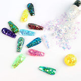 LET'S RESIN Iridescent Fine& Chunky Glitter, 15 Colors Rainbow Craft Glitter for Resin, Sparkle Sequins Glitter for Tumbler/Slime/Nail Art
