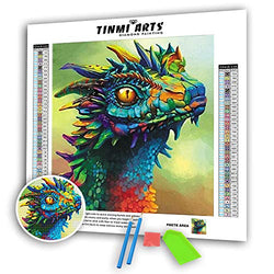 DIY Handwork Store 5D Colored Dragon Diamond Painting Kits for Adults Kids Full Round with AB Drills Cross Stitch Mosaic Making Arts Crafts Handcrafts Home Decor(11.81''x 15.75'')