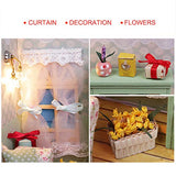 Decdeal DIY House Decor with LED Light Accessories Furniture Miniature Doll House Wooden Craft Kits Best Birthday Gifts for Women and Girls