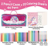 Yasest Kids Markers Set - 65Pcs Coloring Markers Kit for Kids Ages 4-8 8-12 with Unicorn Pencil Case, Markers and Crayons, Coloring Pages, Drawing Doodling, Girls Art Craft Stuff, Toy for Girls