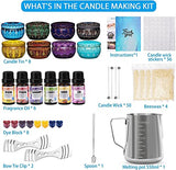 Candle Making Kit, Candle Making Supplies Kit for Adults Kids, DIY Scented Candle Making Kits Including Soy Wax Wicks Scents Oils Dyes Melting Pot Tins Spoon, Festival Gifts for Women