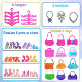 EuTengHao 11.5 Inch Doll Winter Clothes Fur Coat Jacket Set Include Shoes Necklaces Bags Hangers for 30cm Girl Dolls, Fashion Tops Jeans T-Shirt Dress Skirt Hat Casual Outfits for Doll Toys Girl Gift