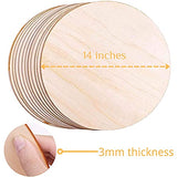 Gerodaphin 10 Pieces 14 Inch Wood Circles for Crafts Unfinished Wooden Blank Round Wooden Slices,Wood Circles for Painting, DIY Door Hanger, Home, Party, Holiday Decor(3 mm Thick)