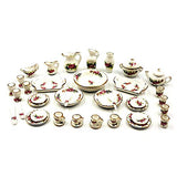 yxsian69g Dollhouse Tableware Set, Tea Pot Dish Cups Doll House Accessories Children Mini Ceramic Tableware DIY Toy