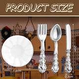 22 Pieces 1:12 Scale Miniatures Dollhouse Kitchen Accessories, 3 Miniature Scene Mode Drinks Set, Scene Model Toast Machine with 2 Toast, 16 Mini Doll Plates Knife Fork Spoons (Milk)