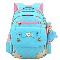Backpack for Girls,Waterproof Kids Backpack Cute School Bag for Elementary Princess Bookbag