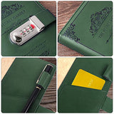 XIYUNTE Diaries with Lock, A5 Adult Diary with Lock, Vintage PU Leather Journal Notebook with Pen, Personal Diary with Pen Holde 200 Pages 100gsm Premium Thick Paper, Gift Box-Green
