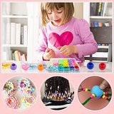 450 Pcs Hair Beads for Girls Braids, Mickey Beads Mouse Head Bead Acrylic Heart Pastel Pony Beads Rainbow Kandi Beads Kits for Jewelry Making Hair Braids DIY Bracelet Necklace Handmade Craft (Mix)