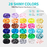 8300PCS Clay Beads Bracelet Making Kit, Clay Heishi Beads & Letter Beads Set, 28 Colors Pendant Charms Kit with Elastic Strings for Jewelry Making, DIY Craft Set 2 Storage Box
