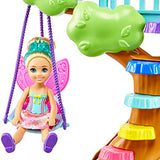 Barbie Dreamtopia Chelsea Fairy Doll and Fairytale Treehouse Playset with Seesaw, Swing, Slide, Pet and Accessories, Gift for 3 to 7 Year Olds