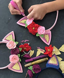 Cat Crafts for Girls. Make Your Own Cat Headband Girls Crafts. DIY Cat Ears and Flowers Headbands Crafts Kit – Cat Toys Gifts for Girls