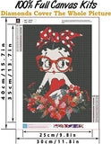 Natopbo Diamond Painting Kits for Adults 5D Diamond Painting Picture Diamond Embroidery Cartoon Girl Full Set Full Drill Mosaic Cross Stitch Kit 30x40cm