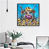 Diamond Painting Kits for Adults Full Drill Cow Anime Diamond Art Kits for Kids DIY Square Diamond Dotz Kits Diamond Dots for Adults Diamond Art Club Home Wall Decor -YNC-014 (Blue-Cow)