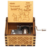 ukebobo Wooden Music Box - The Pooh Saying Music Box, Gift for Friend,Merry Christmas Music Box, New Year's Gifts, 1 Set