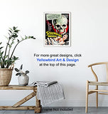Horror Movie Poster Wall Art - 8x10 Home Theater Decor - Scary Movie - Gothic Home Decor - Skull Wall Decor - Goth Room Decor- Vintage Hollywood Poster- Funny B Movie Picture Print Sign - Men Man Cave