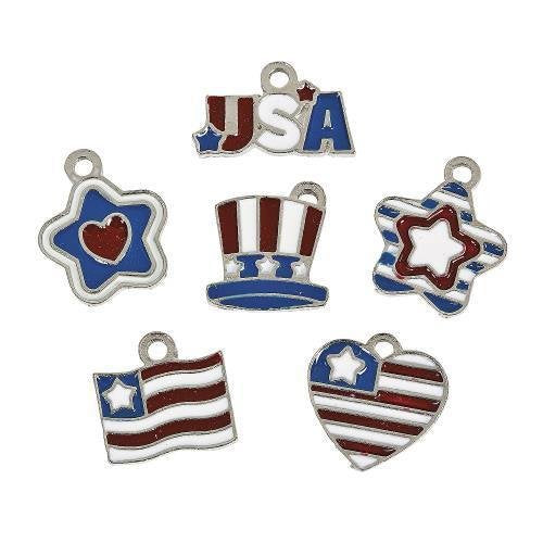 IN-48/9790 Patriotic Enamel Charms 36 Piece(s) supplier:saleaxis