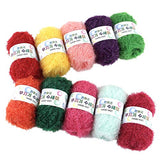 Rainbow Crochet Yarn 10 Skeins Assorted Colors 100% Polyester