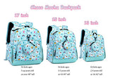 Choco Mocha Llama Backpack for Girls Backpack Elementary School Backpack Kids Backpacks for Girls 17 inch Backpack Girls 3rd Grade Alpaca Bookbag School Bags for Girl 6-8 with Chest Strap Gift Blue