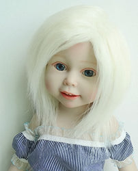 Handmade Beige fabric fur Wigs hair for 8" 9" 10" 1/3 BJD dolls